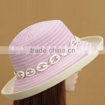 soft fabric hat wholesale foldable outdoor wide brim hats hair accessories chain decoration