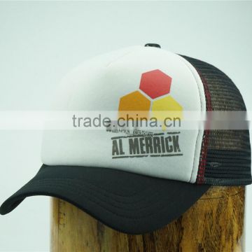 front printing pre-curved mesh back baseball cap