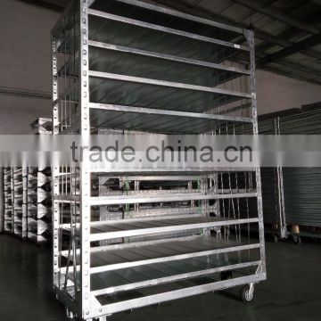 hot-dip galvanized heavy duty grower cart with sheet metal shelves