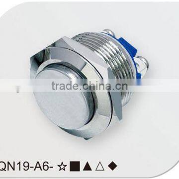 High flush stainless stell 19mm push button switch