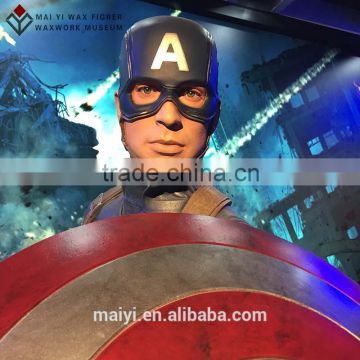 Simulated custom action wax figure of pop character American Captain Silicone statue