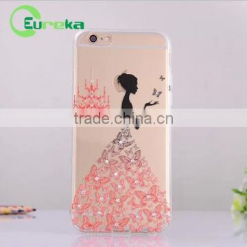 High class beautiful diamond printing moible phone case for IPhone 6/4.7''