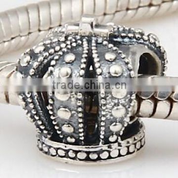 European factory custom sterling silver crown beads                        
                                                Quality Choice