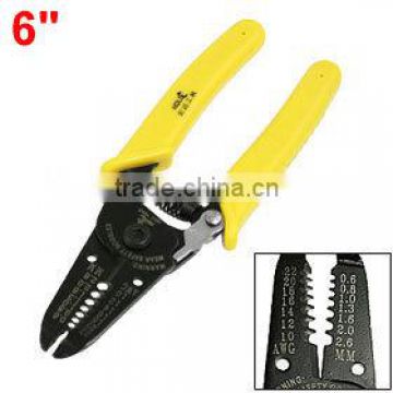 Yellow Plastic Coated Handle Wire Stripper Cutter Pliers Tool 6"