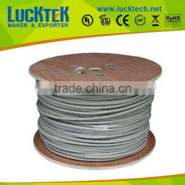 1000ft Bulk Cat6a Cable SSTP Shielded Solid In-Wall Rated (CM) 600MHz 23AWG in Gray