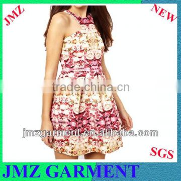 collar and cuff dress pink women dress customized print for dress