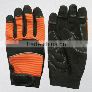 Hi Viz Padded palm CE Certificate synthetic leather mechanic glove