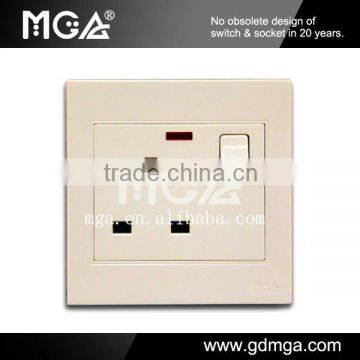 MGA A8 Series uk wall socket with switch