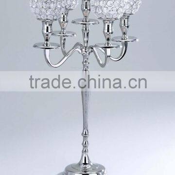 Hot cheap price crystal wedding table candelabra