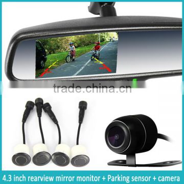 rearview mirror parking sensor with 4.3 inch screen