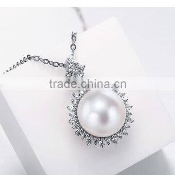 high quality women's big pearl jewellery in silver