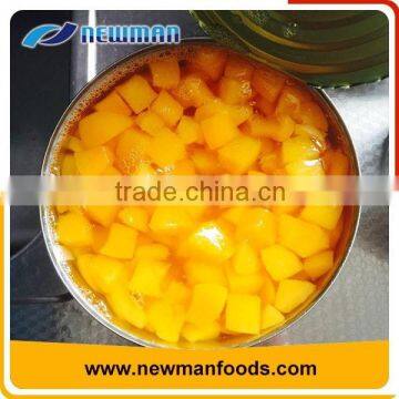 2016 corp A10 canned peach dices in light syrup diced peaches 3000g