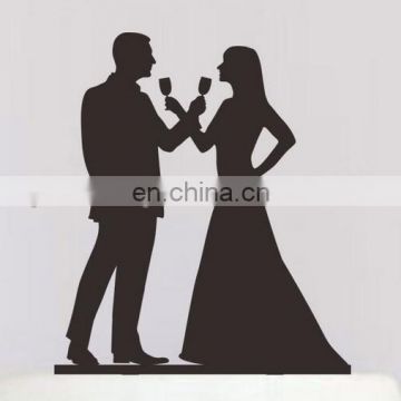 Cheers Wedding Party Acrylic Cake Topper Bride and Groom Cake Topper