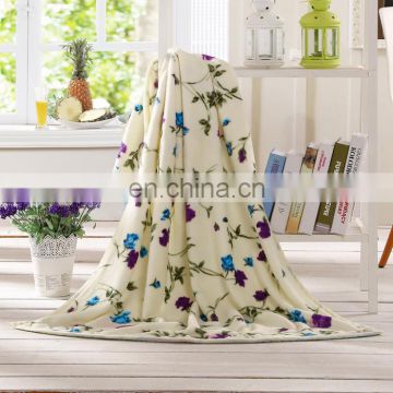 wholesale Floral jacquard flannel fleece blanket custom blanket