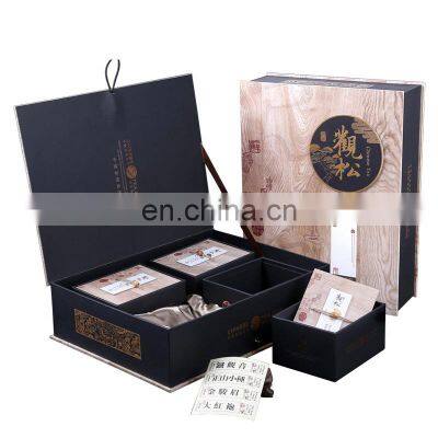 Luxury printed cardboard paper box with inner box packaging for chocolate or tea