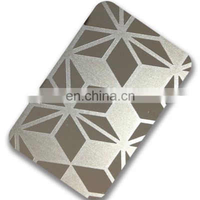Stainless Steel Mirror Etched Pattern Sheet as Decoration Materials