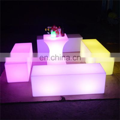 led bar night club furniture led bar table and chairs for cocktail party