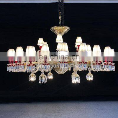large hotel lobby chandelier decorative european luxury lampshade glass arms crystal chandeliers lighting