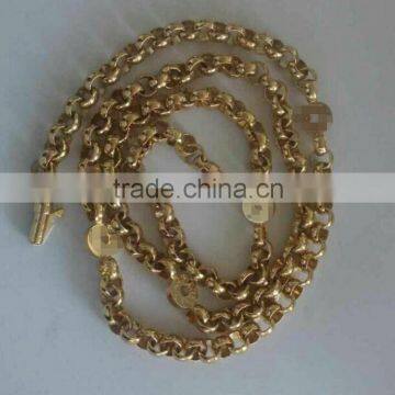 New Gold Chain Design Stainless Steel Small Brass Rolo Chain For Men