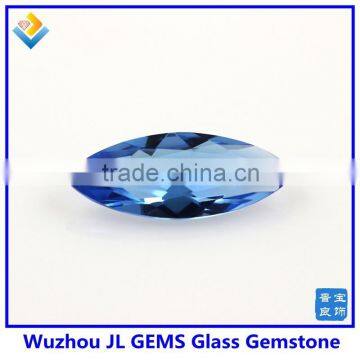 Factory Price Synthetic Baby Blue Marquise Shape Glass Gems Stone