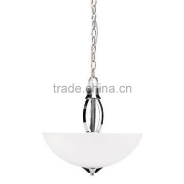 3 light chandelier(Lustre/La arana) in chrome finish with white glass shade CHSF179-16CH