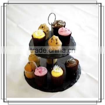 Nature slate stone cupcake stand/dessert display stand