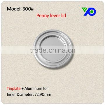 300# (Tinplate RCD) Penny lever lids (73mm)