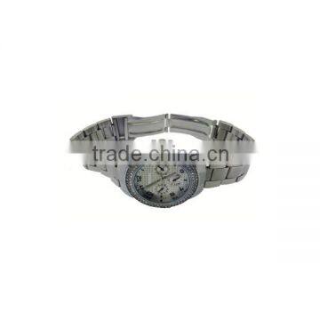 Silvery diamond two buttons three eyes fashion watch