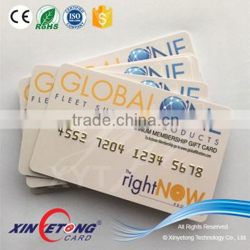 CMYK Printing CR80 PVC Card with Embossing Number