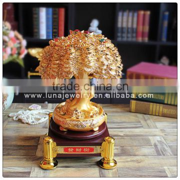 Golden Color Resin Money tree with Chinese Coin
