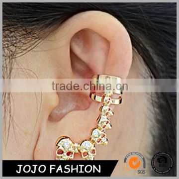 Top New Design Crystal Flower Bulk Earrings Double Ear Hanging Earrings Clips