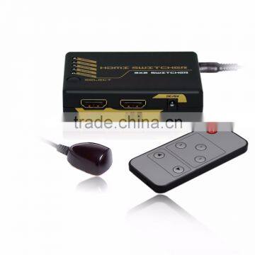 hdmi matrix switch 1.3 version 3D 1080P 3x2 HDMI Matrix switcher with IR remote for home theater