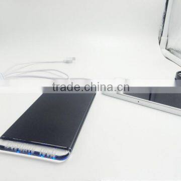 slim crystal power bank with led lighting logo charging for smart mobile phone