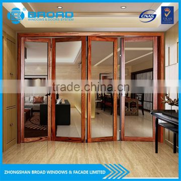 Australian standard AS2047 Bi-folding Alluminum door with wood clab from Broad China