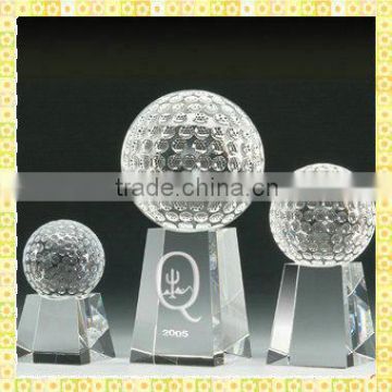 Unique Engraved Clear Crystal Golf Sports Trophy For Sport Award Gifts