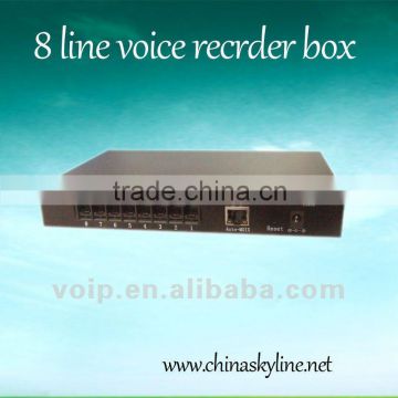 HOT!8 line voice recorder box,work without power,8 line phone recording