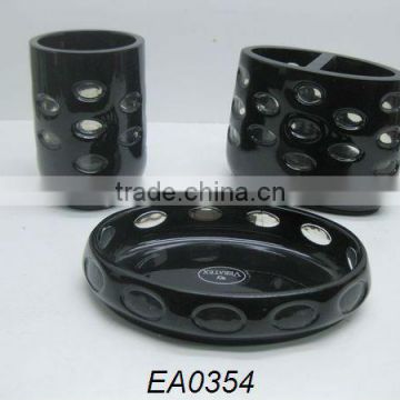 EA0354 trendy black bathroom accessory set wholesale
