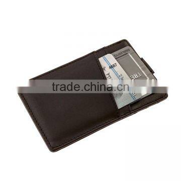 New design full grain leather slim pull tab leather credit card holder with RFID blocking