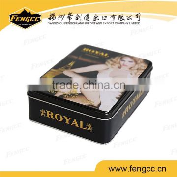 Small rectangular metal soap tin box with custom