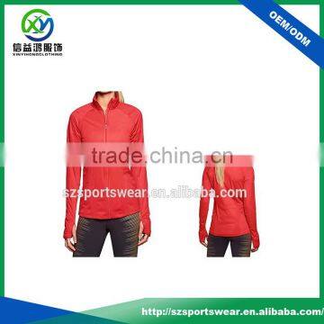 Hot sale 100% Polyester Jersey Full Zipper Sport Women Hoody