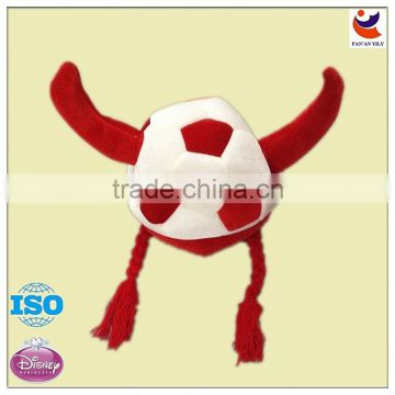 EN71 Carnival Hat Red horn football hat with braids