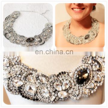 Aidocrystal Handmade Hot sale Luxury full rhinestone gem stone choker necklace for women