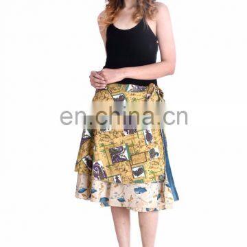 Indian Latest rapron Design skirts party dress for women Knee Length Wrap Skirts Summer Fashion Beach Skirts