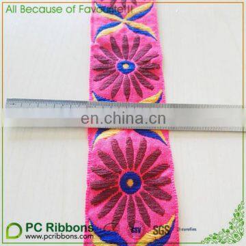 100 yards/lot Woven Jacquard Ribbon 5cm Flower pattern jacquard ribbon