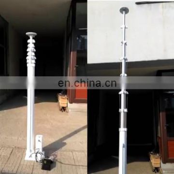 15m motorized fast extended telescoping pole mobile tower in white