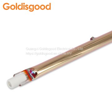 Gold coated halogen heater rod for car painting