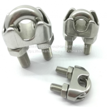 304 Stainless Steel Wire Rope Simple Grip Cable Clamps Caliper U Shape Wire Rope Clamp Thimble