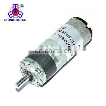 small high torque 12 volt reversible dc planet gear motor 22mm