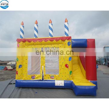 Factory Inflatable PVC Tarpaulin 5X5X4m Birthday Cake Bouncer Jumper House for Baby