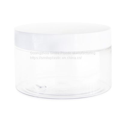 High Quality 300ml PET body scrub container, sleeping mask cream jar,300g Clear PET Face Cream Jar
